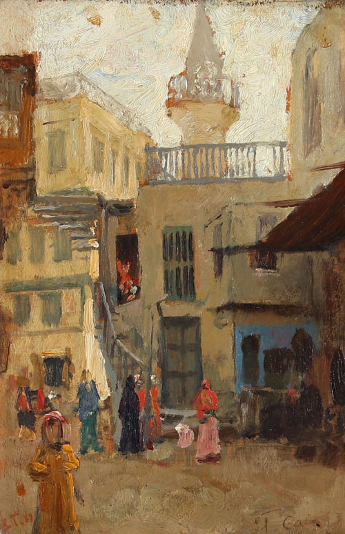 Gadeparti fra Kairo med folkeliv, 1888, Laurits Tuxen