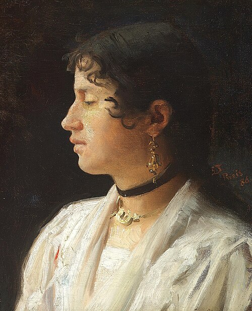 Portrait of a young Italian woman., 1886, Laurits Tuxen