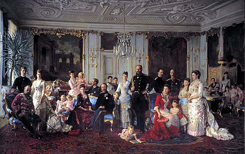 Christian IX of Denmark with his family, 1886, Laurits Tuxen