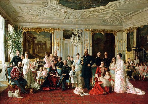 King Christian IX of Denmark with family, 1886, Laurits Tuxen
