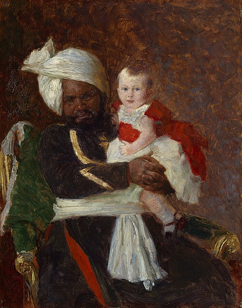Prince Alexander of Battenberg (1886-1960) with Muhammed Bukhsh, 1887, Laurits Tuxen