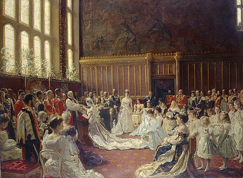 The Marriage of George, Duke of York, with Princess Mary of Teck, 6 July 1893, 1894, Laurits Tuxen
