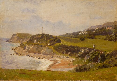 Kystparti fra Isle of Wright med Osborne House, 1892, Laurits Tuxen