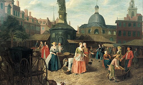 The Old Stocks Market, 1725, Joseph van Aken