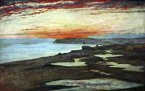 A Coast Study, Sunset, Seaford, 1859, Henry Wallis