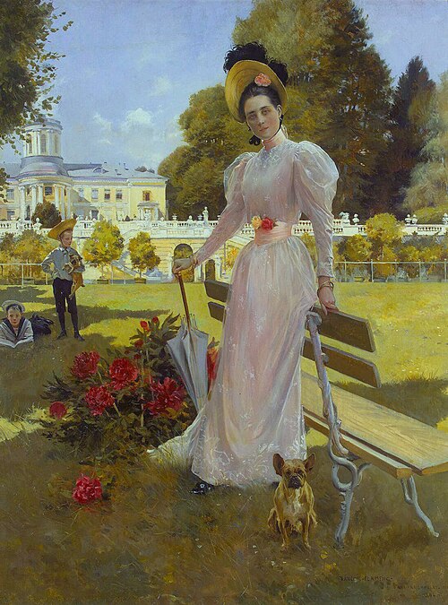 Portrait of Princess Zinaida Yusupova with Two Sons at Arkhangelskoe, 1894, François Flameng
