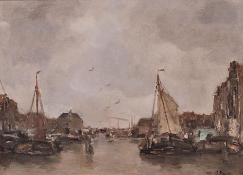 Canal at Amsterdam, 1891, Jacob Maris