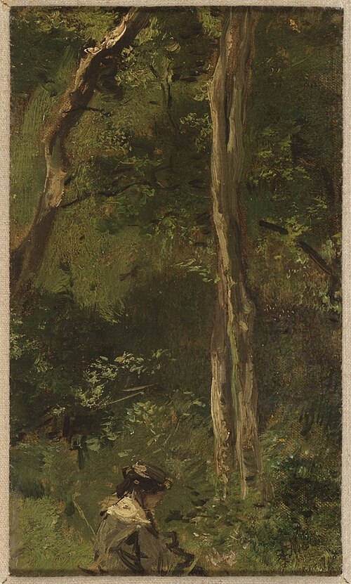 Dame in het bos., 1860, Jacob Maris