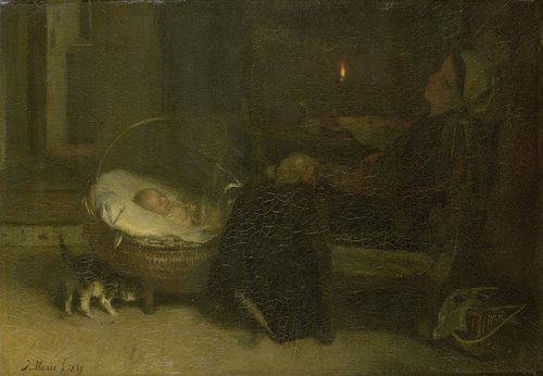 Tired Out (Mother Watched), 1869, Jacob Maris