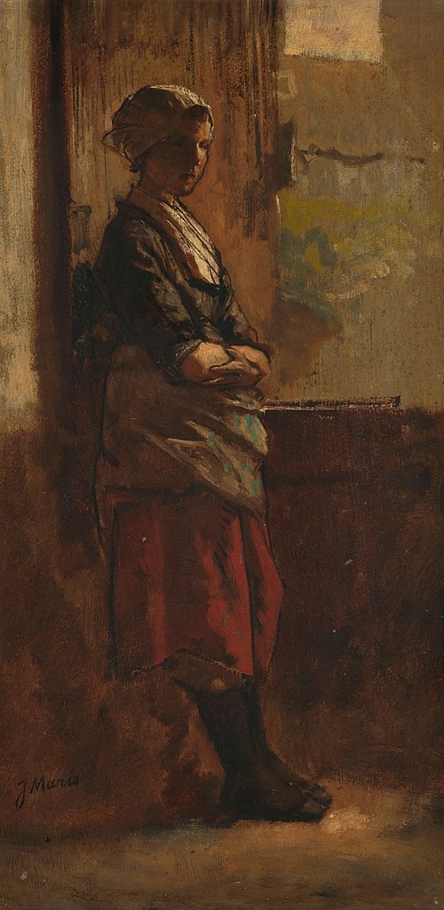 Meisje bij een deuropening., 1884, Jacob Maris