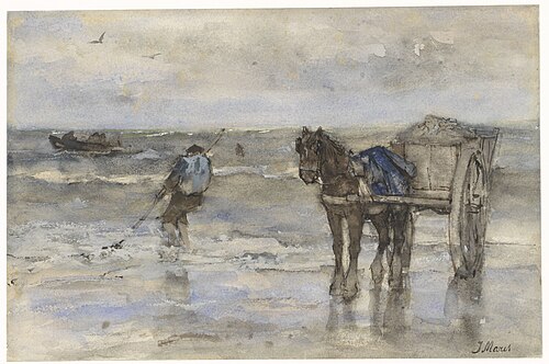 Pêcheur de coquillages sur la plage, 1850, Jacob Maris