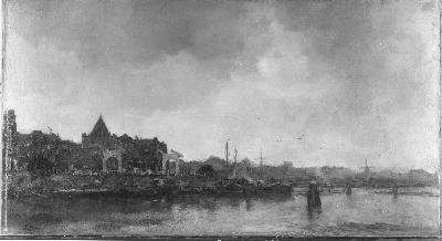 Prins Hendrikkade met de Schreierstoren, 1875, Jacob Maris