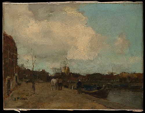Canal Side, 1878, Jacob Maris