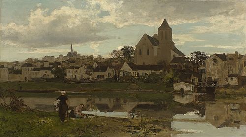 View at Montigny-sur-Loing, 1870, Jacob Maris