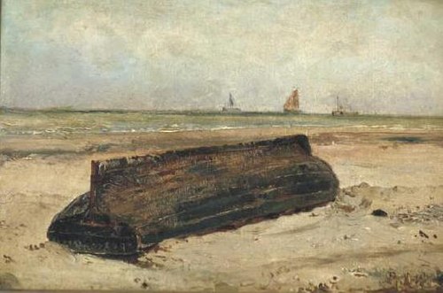 A boat on a beach, 1870, Jacob Maris