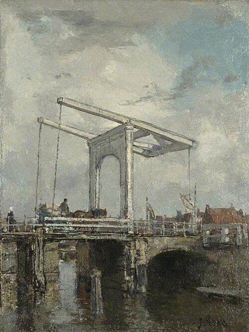 A Drawbridge in a Dutch Town, 1875, Jacob Maris