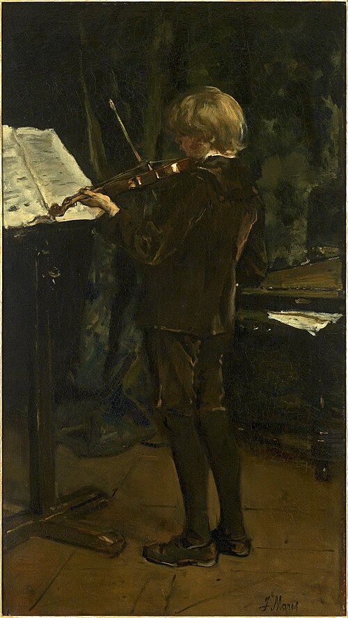 De violist, zoon van de schilder, 1887, Jacob Maris