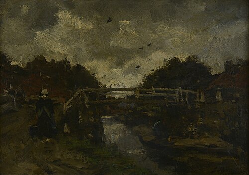 The wooden bridge, 1877, Jacob Maris