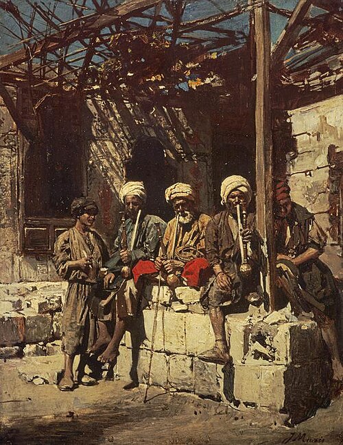 Outside a Café, 1868, Jacob Maris