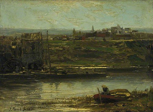The Watermill, Bougival, 1871, Jacob Maris
