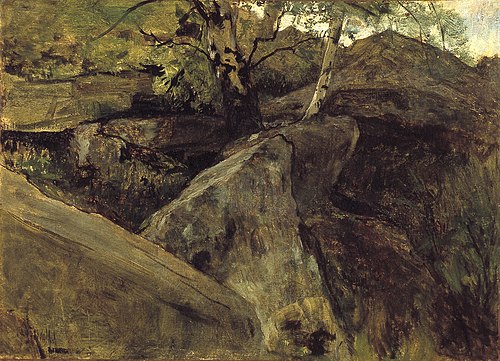 Landschap met rotsen, Fontainebleau, 1864, Jacob Maris