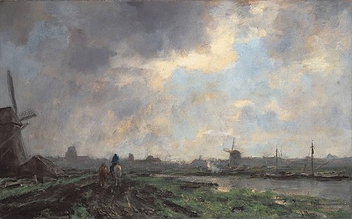 Holländische Landschaft mit Treidler, 1891, Jacob Maris
