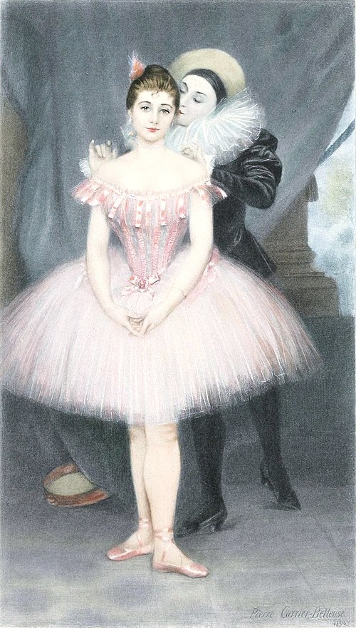 Tendres aveux. Mlle Litini et Mlle Bariaux, de l'Opéra, 1894, Pierre Carrier-Belleuse