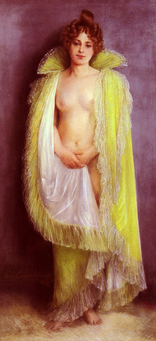 Femme en déshabillé vert, 1899, Pierre Carrier-Belleuse