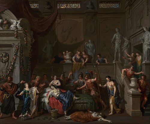 La Mort de Cléopâtre, 1700, Gerard Hoet