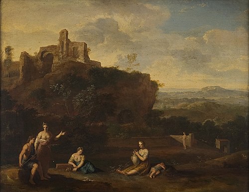 Idyllic Landscape with Fortress, 1685, Gerard Hoet