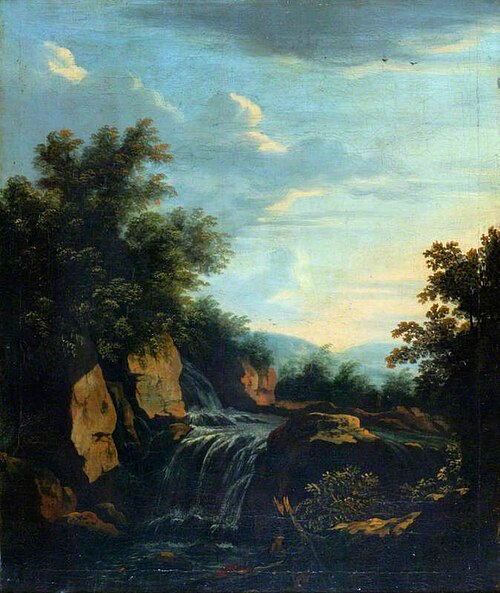 Landscape with a Waterfall, , Adam Pynacker