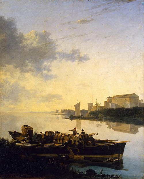 Boat at Sunset, 1655, Adam Pynacker