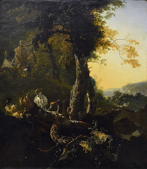 Paysage au soleil levant, 1650, Adam Pynacker