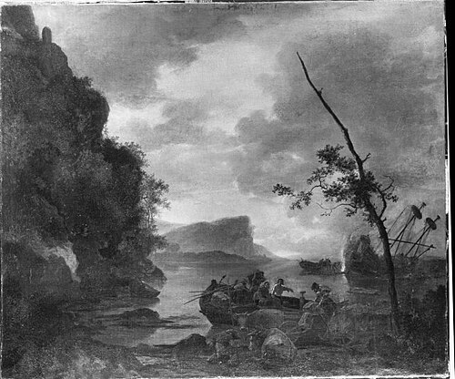 Sunset on the Seashore, 1657, Adam Pynacker