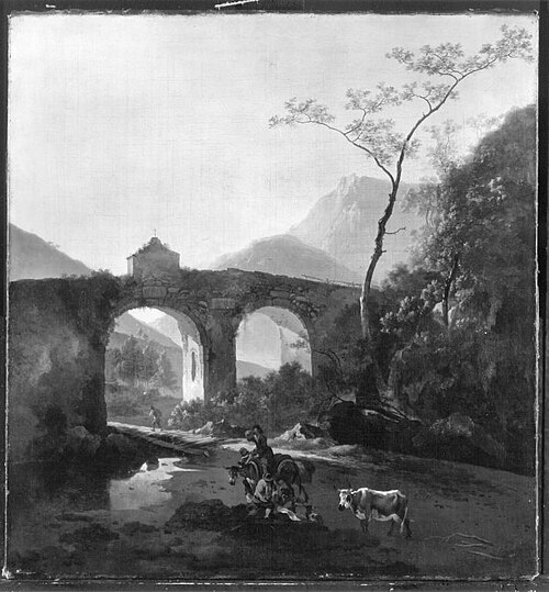 Italian Landscape with Viaduct, 1664, Adam Pynacker