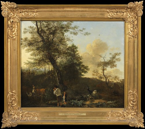 Bergers et bétail dans un pâturage, 1700, Adam Pynacker