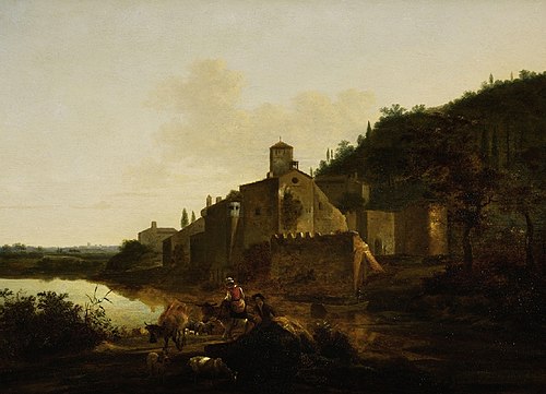 Paysage italien avec un monastère, 1648, Adam Pynacker