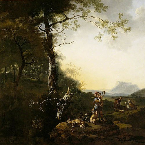 Landscape with Huntsmen, 1658, Adam Pynacker
