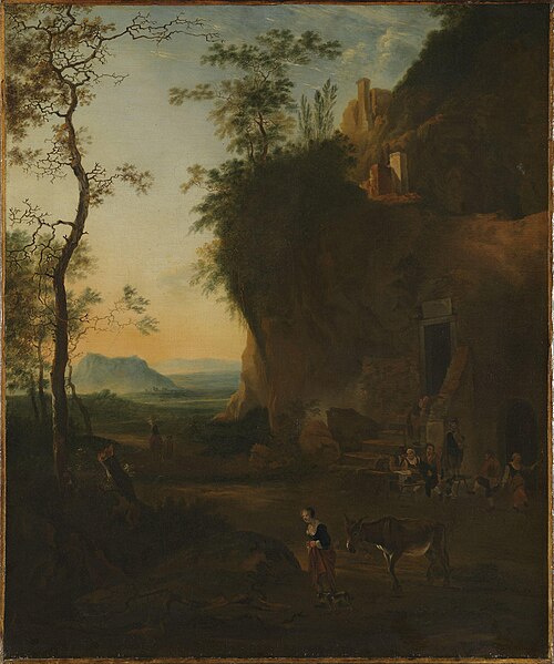 Southern Landscape with a Woman and a Donkey, 1660, Adam Pynacker