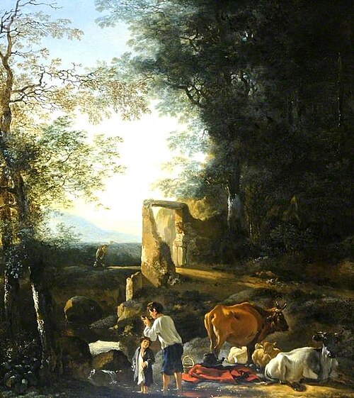 Landscape with Cattle and Figures, 1653, Adam Pynacker