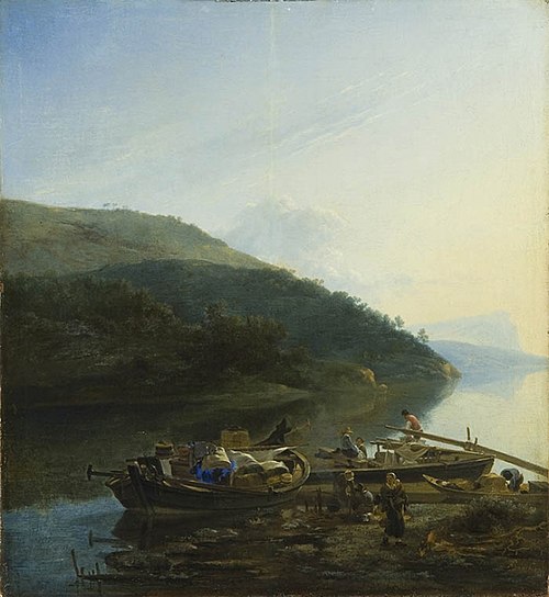 Riverscape with Laden Boats, 1654, Adam Pynacker