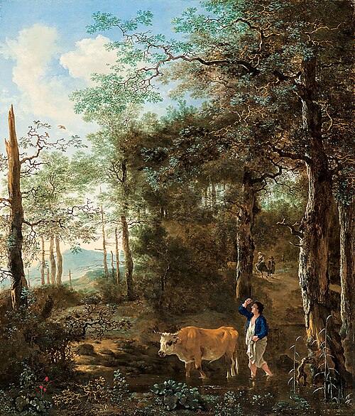 Cowherd in an Italian Landscape, 1653, Adam Pynacker