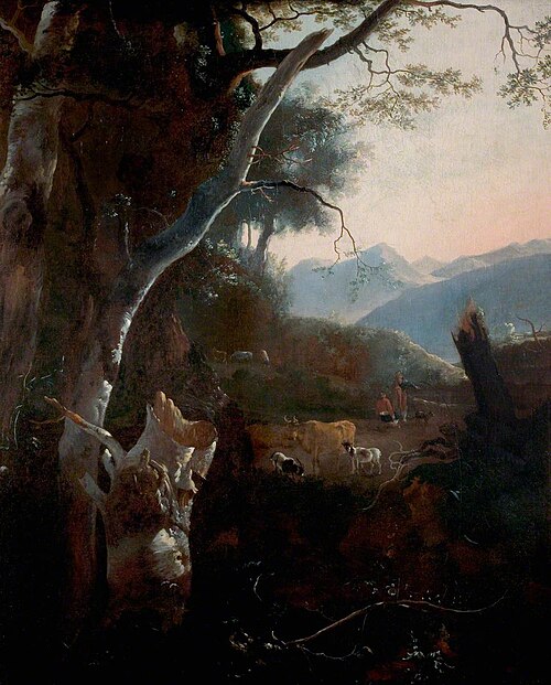 Mountainous Landscape with Peasants, Cows and Goats, 1660, Adam Pynacker