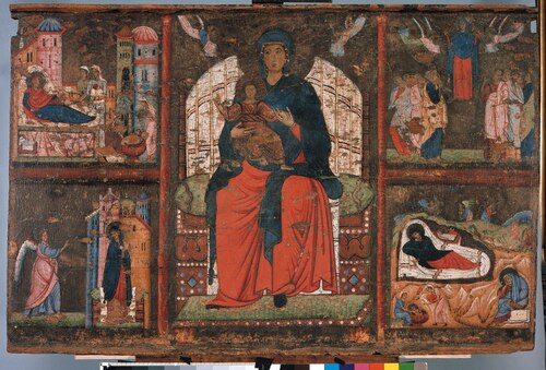 Maria met Kind en vier taferelen uit haar leven, 1275, Simeone da Spoleto