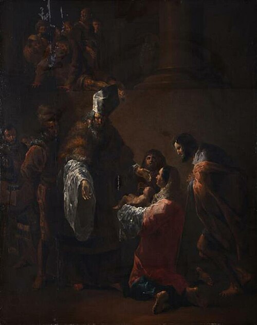 The presentation in the temple, 1642, Leonard Bramer