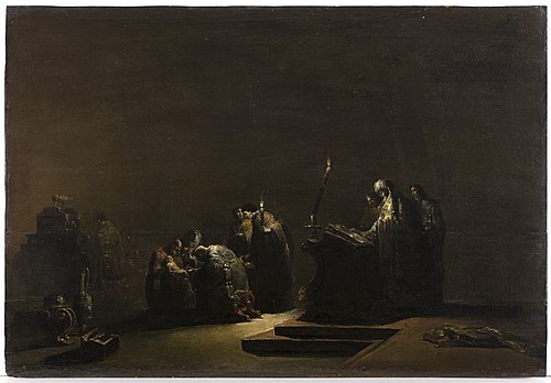The circumcision of the Christ-child by the priest in the temple, 1640, Leonard Bramer