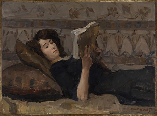 Meisje, lezend op een divan., 1920, Isaac Israëls