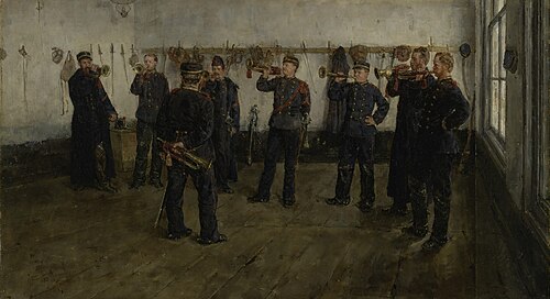 Practising the signal, 1881, Isaac Israëls