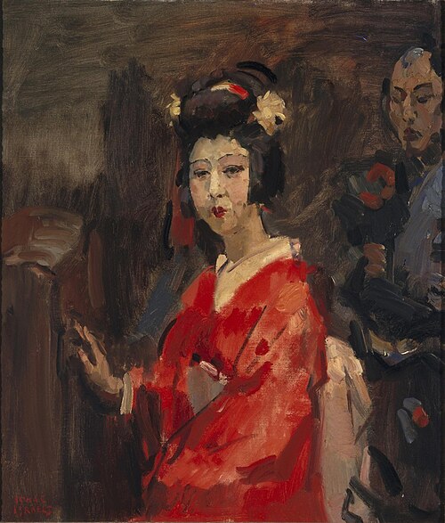Japanese woman in a red kimono, 1920, Isaac Israëls