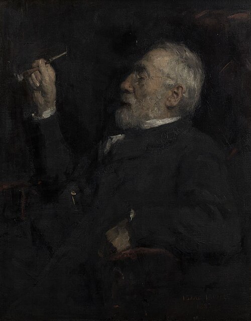 Portrait of the painter Jozef Israëls (1824-1911), 1887, Isaac Israëls